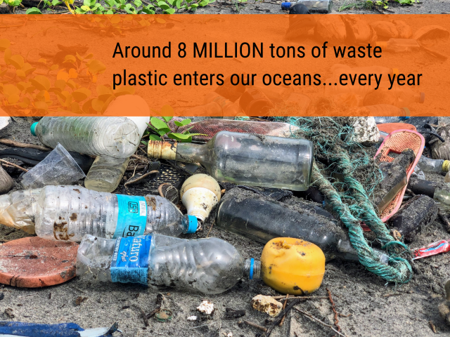 Waste plastic bottles